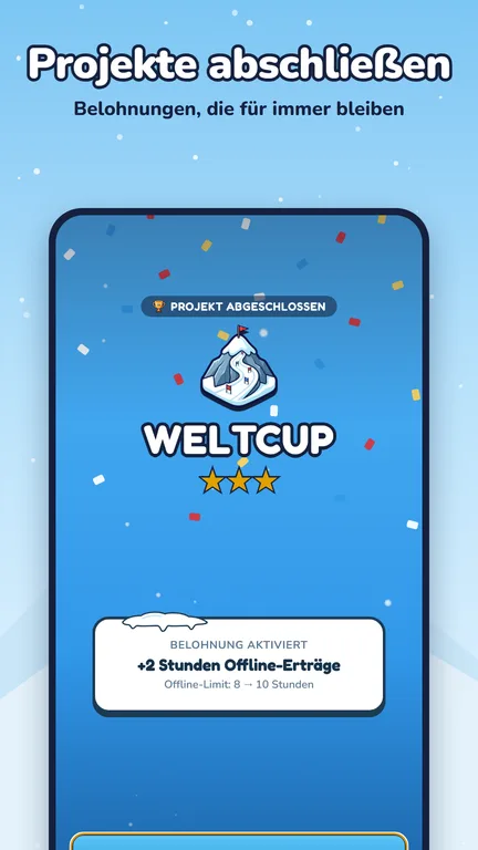 Abgeschlossenes Weltcup-Projekt mit dauerhafter Belohnung